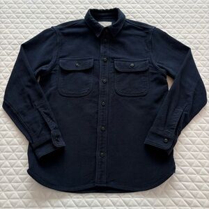 Everlane Outerwear Cotton Shirt Jacket Shacket Navy Blue Plaid Women's Size M